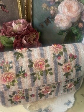 Viral T.J.Maxx Beaded Floral Shoulder Bag in Pink, Green, Blue, Cream